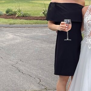 Charles Henry Black Strapless Dress